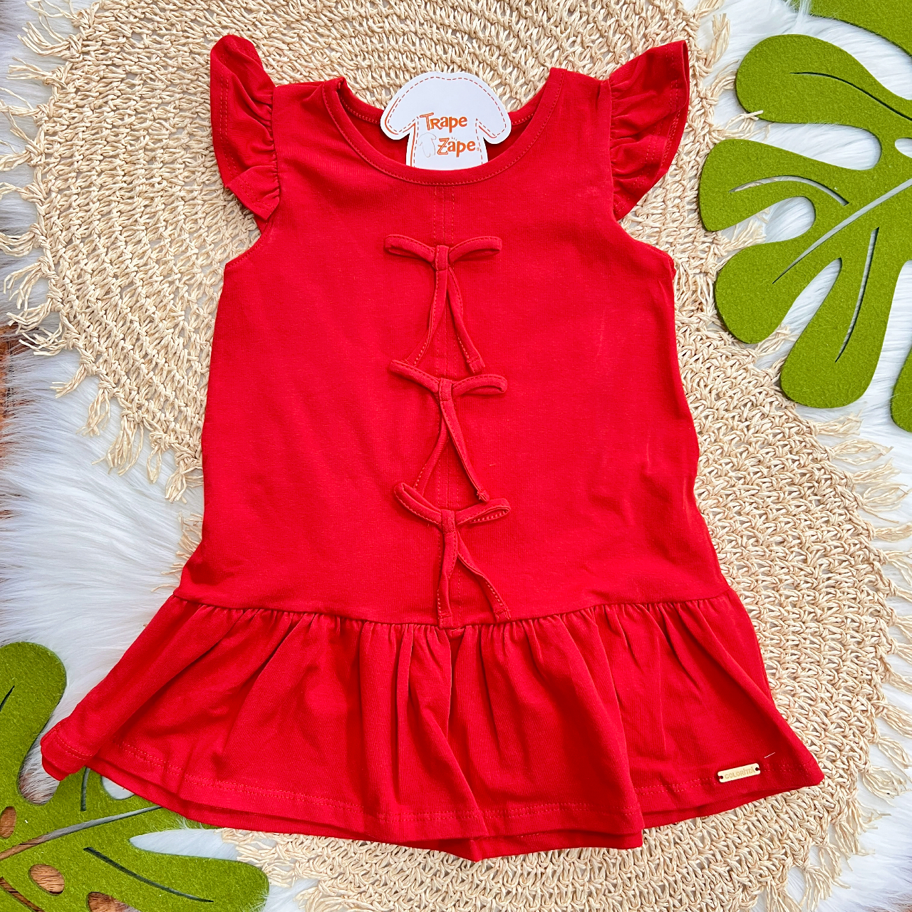  Vestido Três Laços - Vermelho